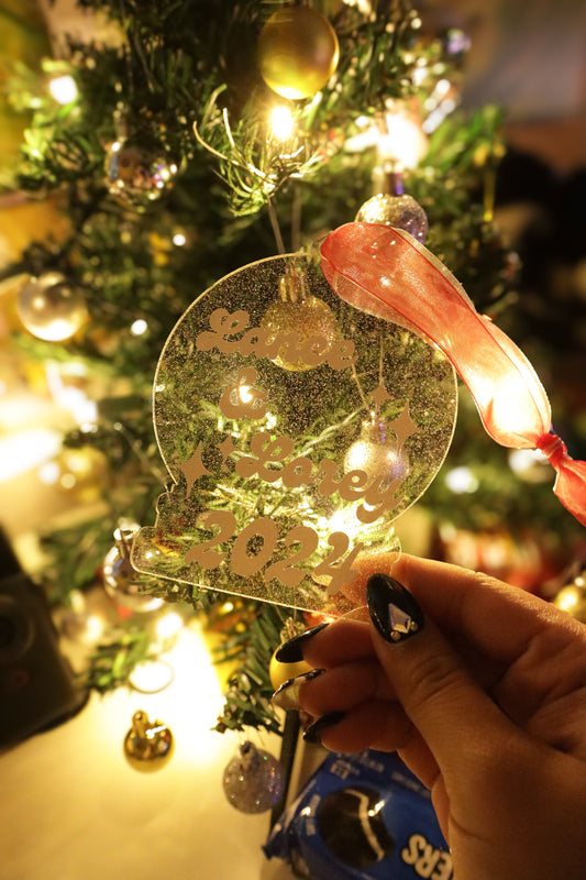 ACRYLIC SNOW GLOBE ORNAMENT