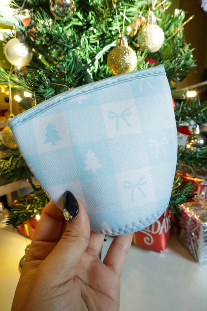 BABY BLUE CHRISTMAS PATTERN CUP SLEEVE