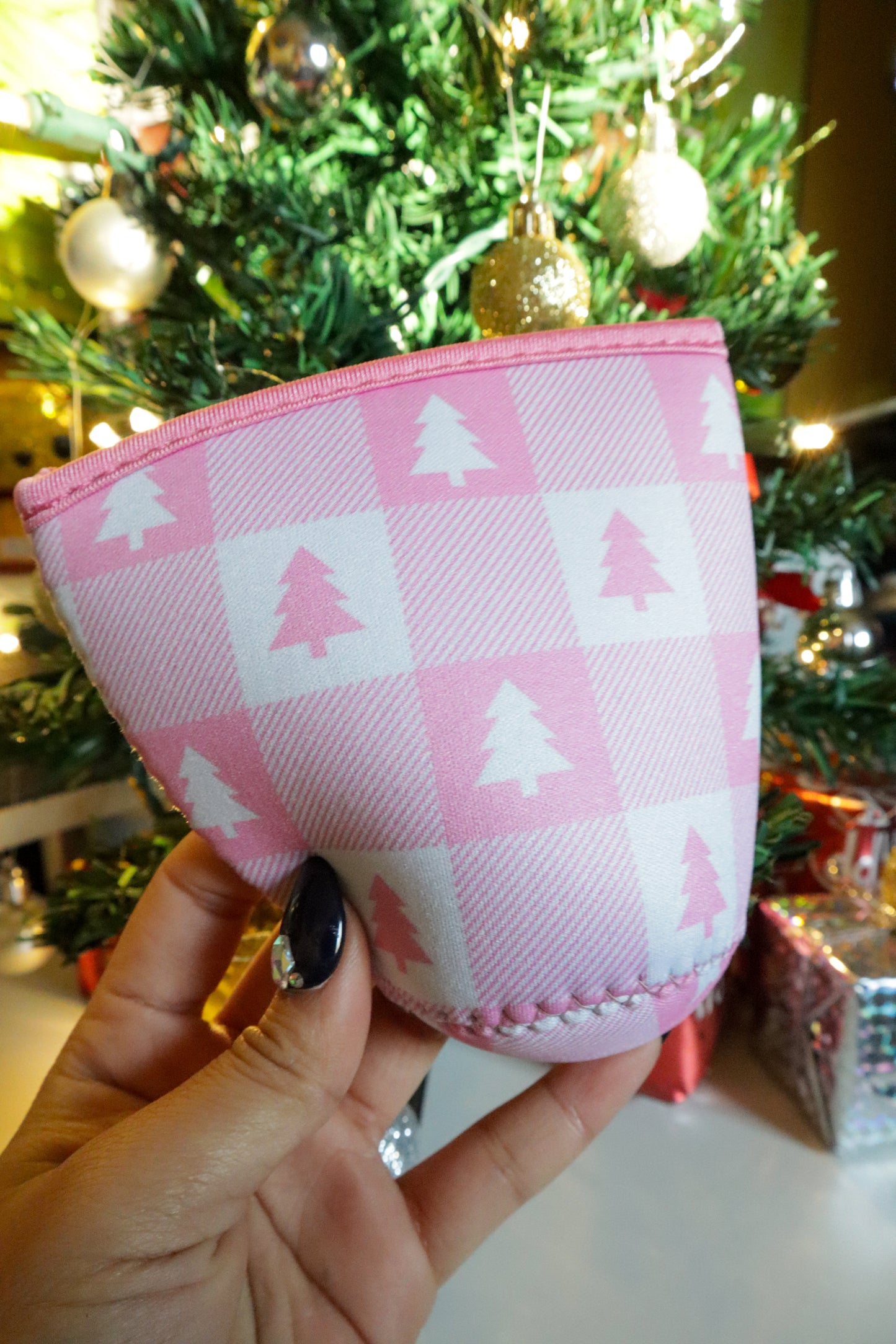 PINK CHRISTMAS PATTERN CUP SLEEVE