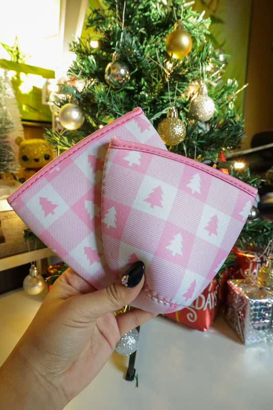 PINK CHRISTMAS PATTERN CUP SLEEVE