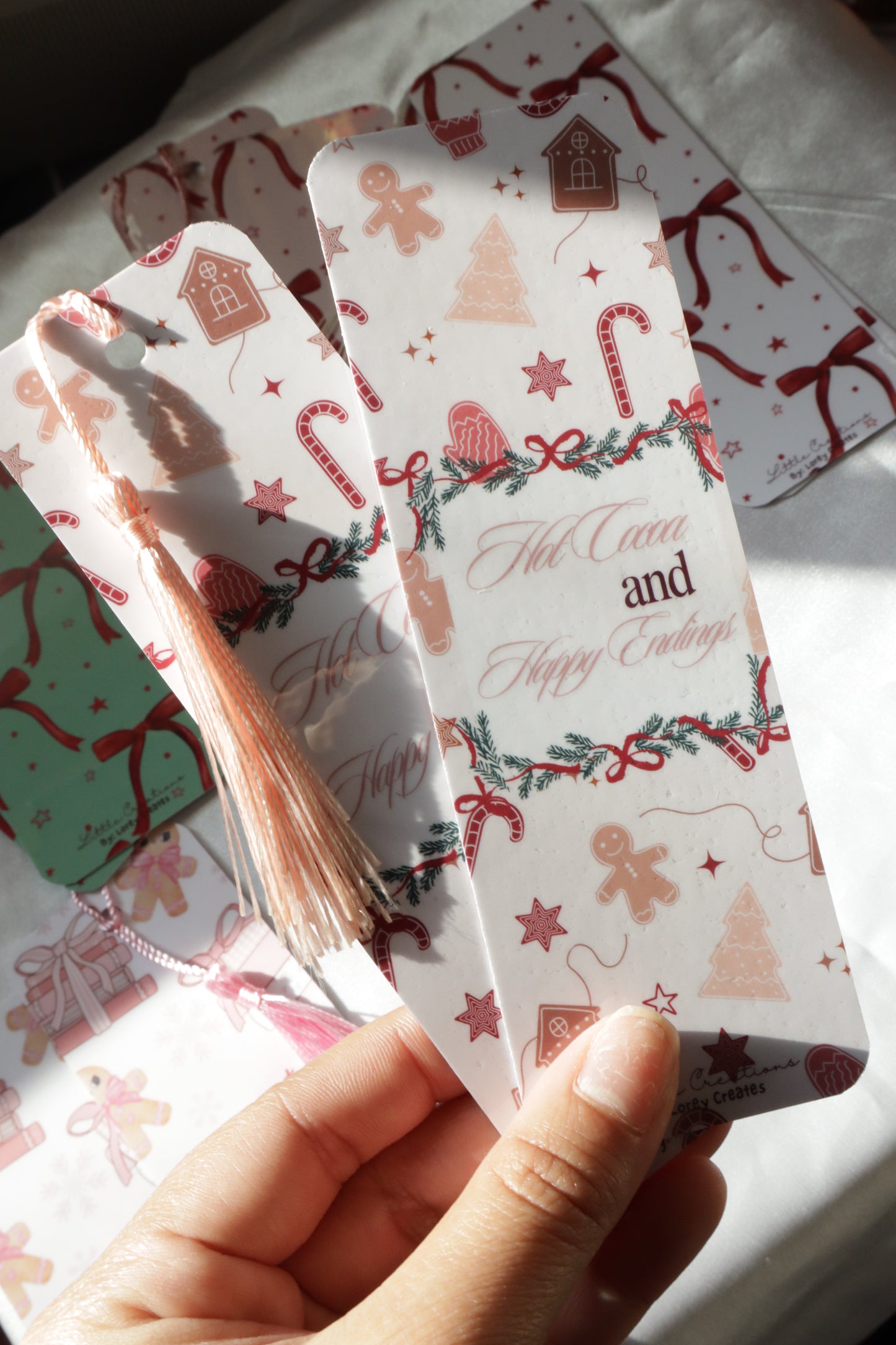 PINK CHRISTMAS BOOKMARKS