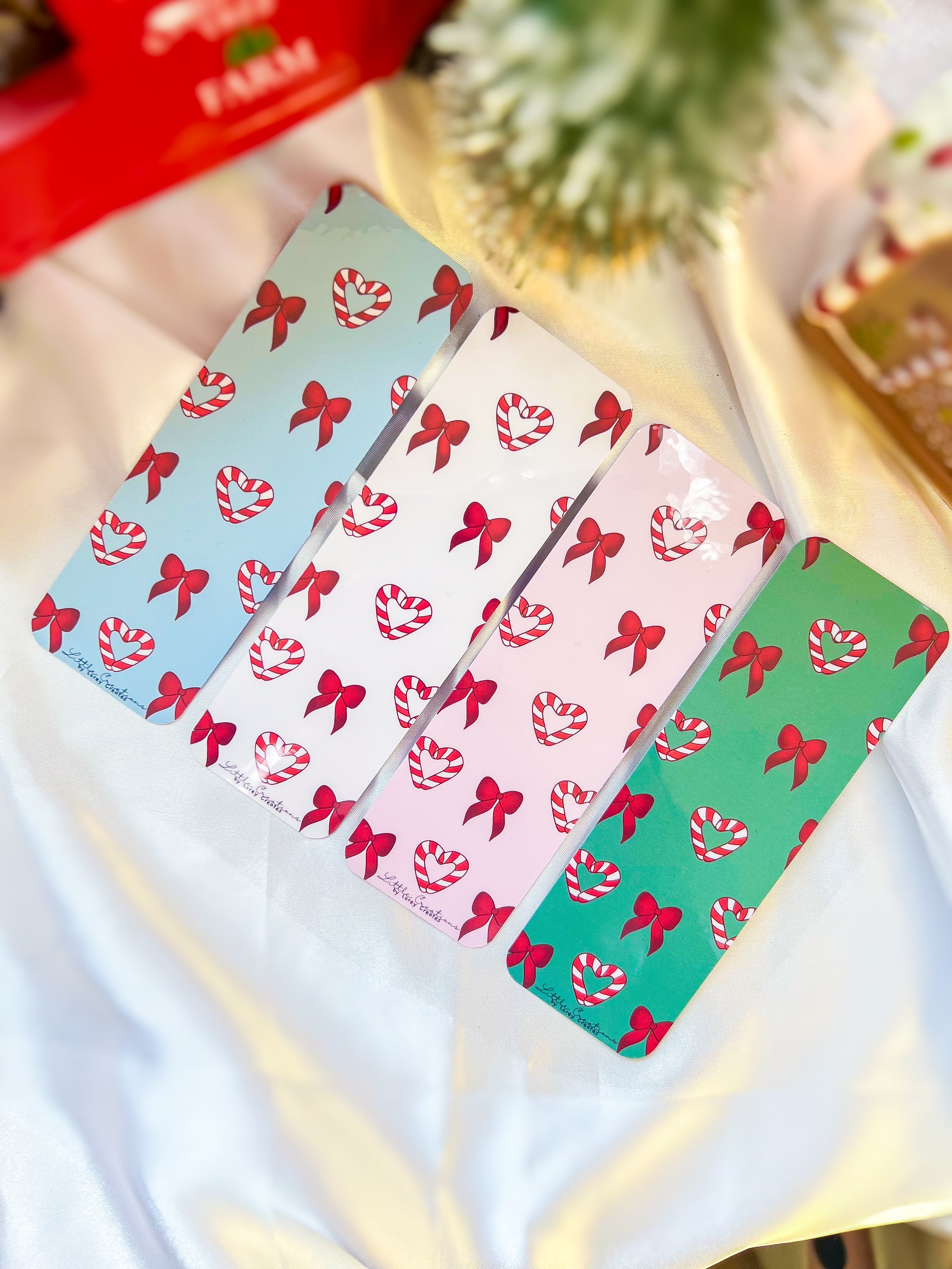 HOLIDAY CANDY CANES AND BOWS BOOKMARKS