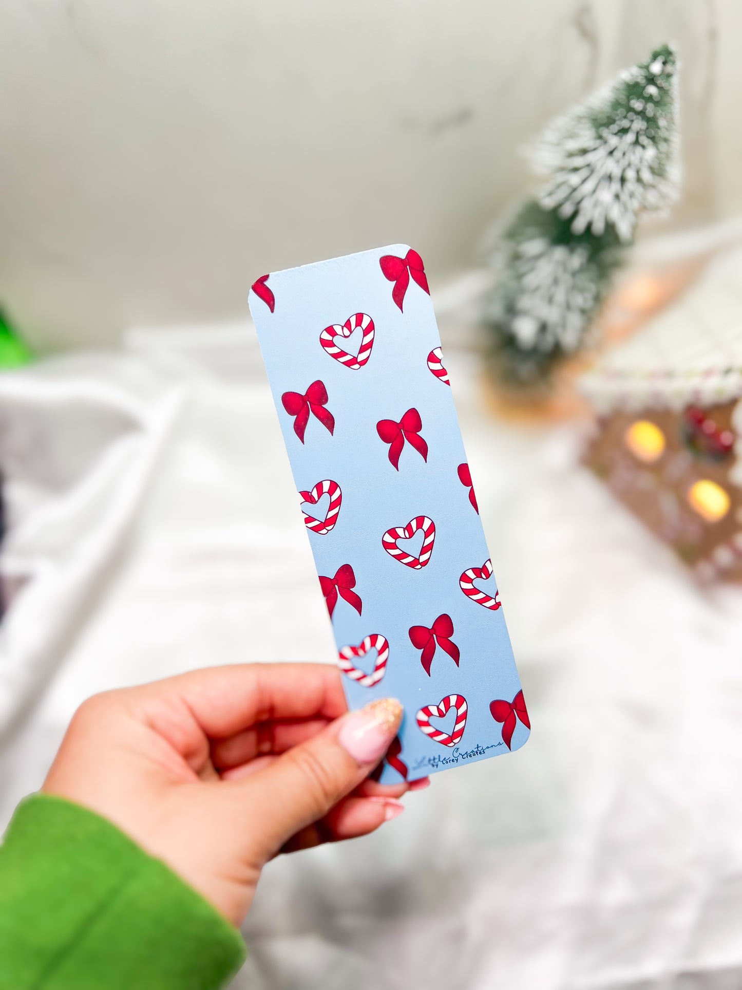 HOLIDAY CANDY CANES AND BOWS BOOKMARKS